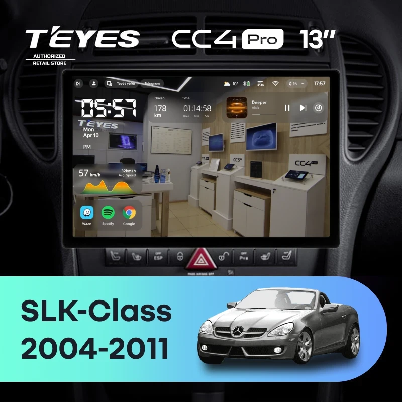 Штатная магнитола Teyes CC4 Pro 12/256 Mercedes-Benz SLK-Class R171 (2004-2011) (13")