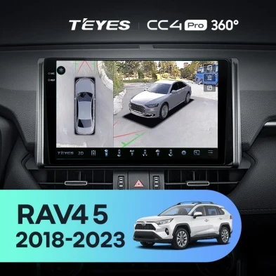 Штатная магнитола Teyes CC4 Pro 360 12/256 Toyota RAV4 5 XA50 (2018-2023) F2 Тип-A