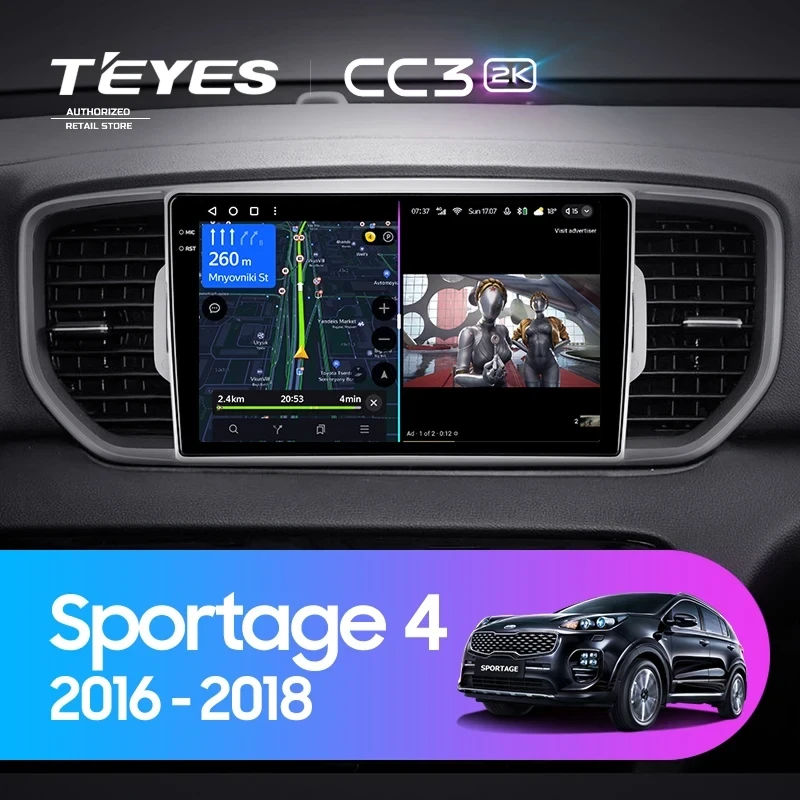 Штатная магнитола Teyes CC3 2K 360 6/128 Kia Sportage 4 QL (2016-2018) Тип-A