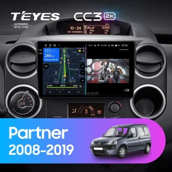 Штатная магнитола Teyes CC3 2K 4/32 Peugeot Partner (2008-2019)