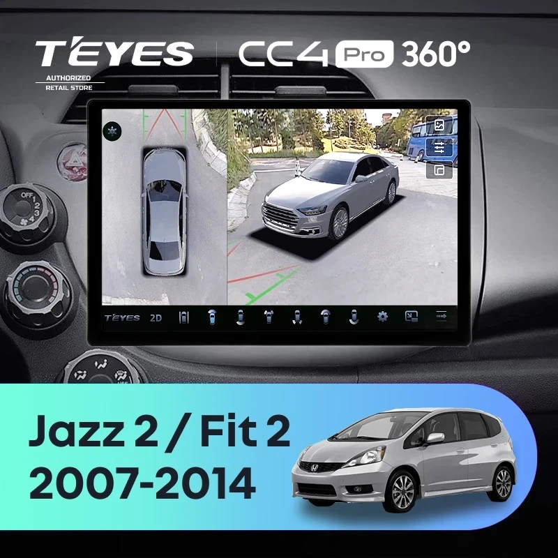 Штатная магнитола Teyes CC4 Pro 360 12/256 Honda Jazz 2 (2007-2014) (13")