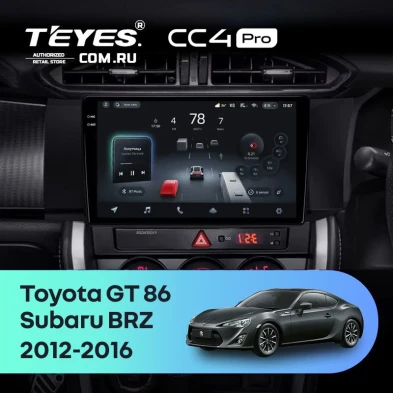 Штатная магнитола Teyes CC4 Pro 8/128 Toyota GT 86 (2012-2016) Правый руль