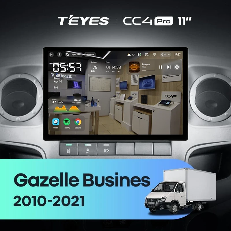Штатная магнитола Teyes CC4 Pro 12/256 для GAZ Gazelle Busines (2010-2021) F2 (11")