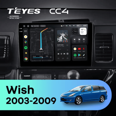 Штатная магнитола Teyes CC4 6/64 Toyota Wish (2003-2009) F2 Правый руль