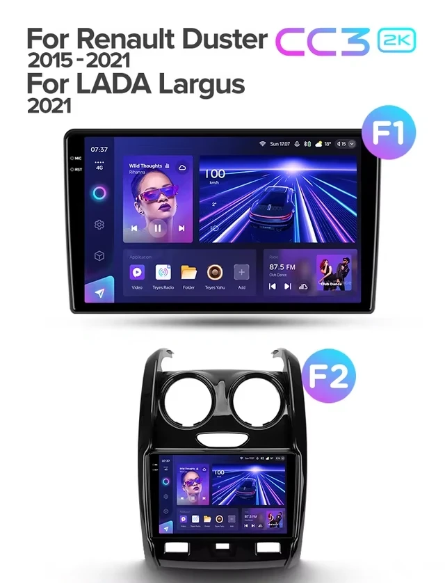 Штатная магнитола Teyes CC3 2K 360 6/128 Renault Duster (2015-2021) F1
