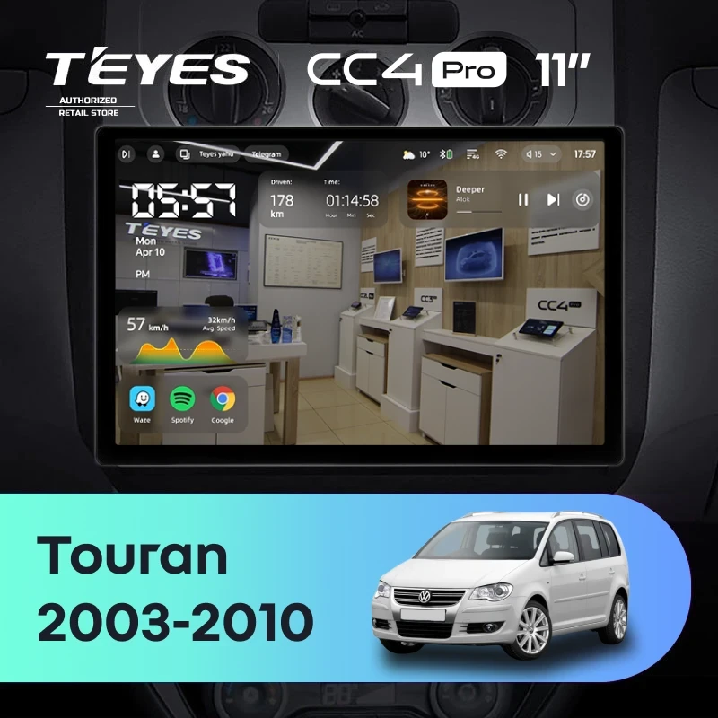 Штатная магнитола Teyes CC4 Pro 12/256 Volkswagen Touran 1 (2003-2010) F2 (11")