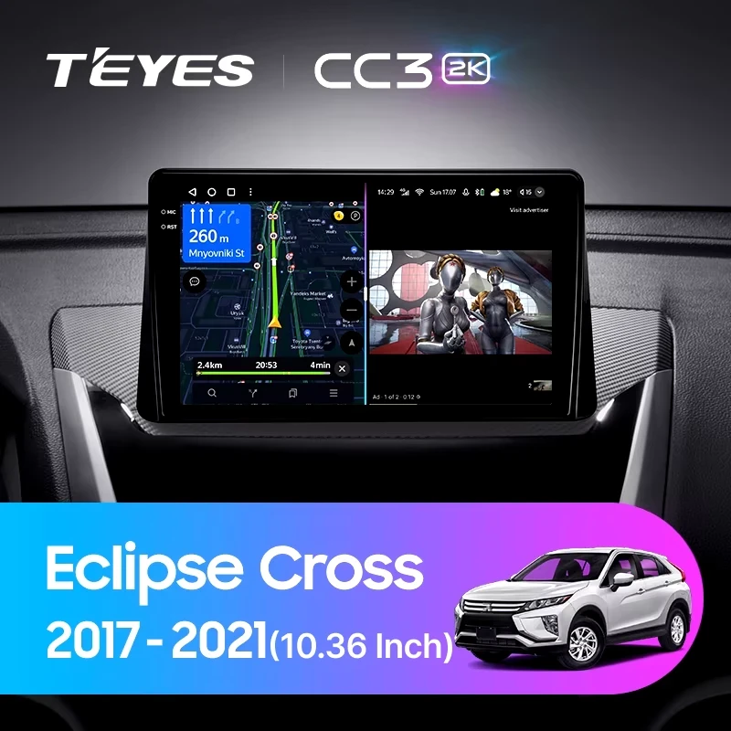 Штатная магнитола Teyes CC3 2K 360 6/128 Mitsubishi Eclipse Cross (2017-2021) F2