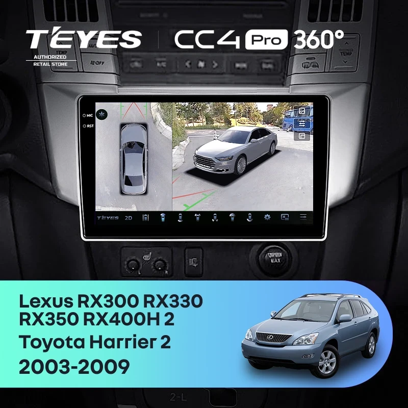 Штатная магнитола Teyes CC4 Pro 360 12/256 Toyota Harrier (2003-2009) F1