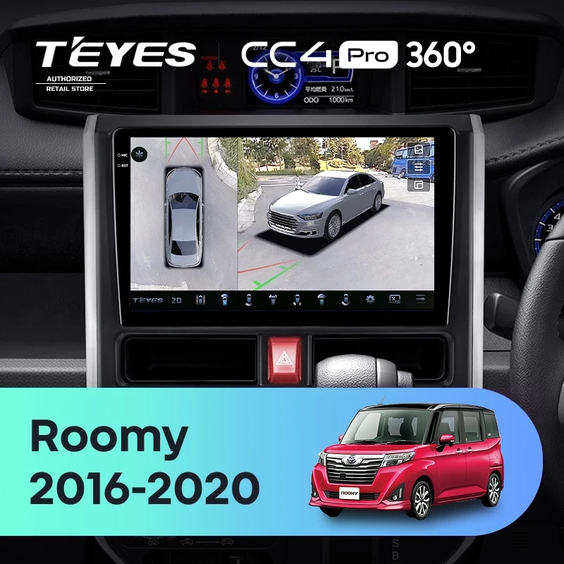 Штатная магнитола Teyes CC4 Pro 360 12/256 Toyota Roomy (2016-2020) Правый руль