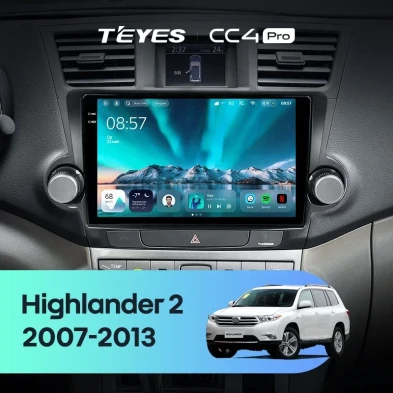 Штатная магнитола Teyes CC4 Pro 8/128 Toyota Highlander 2 XU40 (2007-2013) F3 9"