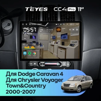 Штатная магнитола Teyes CC4 Pro 8/128 Chrysler Town & Country 4 RS (2000-2007) Тип-A (11")