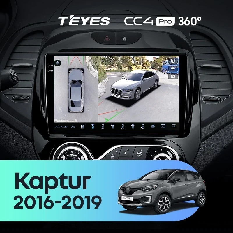Штатная магнитола Teyes CC4 Pro 360 8/128 Renault Kaptur (2016-2019) F2