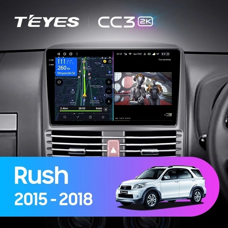 Штатная магнитола Teyes CC3 2K 4/32 Toyota Rush (2015-2018) Правый руль