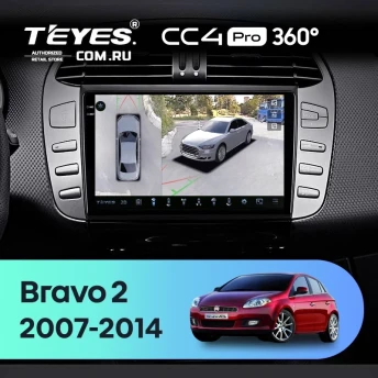 Штатная магнитола Teyes CC4 Pro 360 12/256 Fiat Bravo 198 (2007-2014)