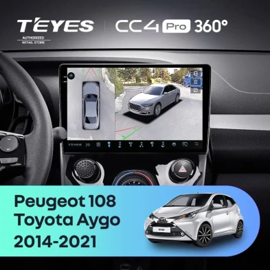 Штатная магнитола Teyes CC4 Pro 360 12/256 Peugeot 108 (2014-2021) F1