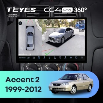 Штатная магнитола Teyes CC4 Pro 360 12/256 Hyundai Accent II LC2 (1999-2012) F1 (13")