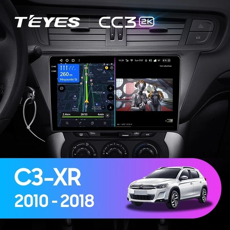 Штатная магнитола Teyes CC3 2K 4/32 Citroen C3-XR (2010-2018) F2