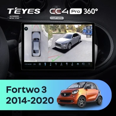 Штатная магнитола Teyes CC4 Pro 360 12/256 Mercedes-Benz Smart Fortwo 3 C453 A453 W453 (2014-2020) (11")