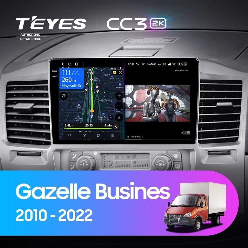 Штатная магнитола Teyes CC3 2K 360 6/128 для GAZ Газель Бизнес (2010-2022) F3