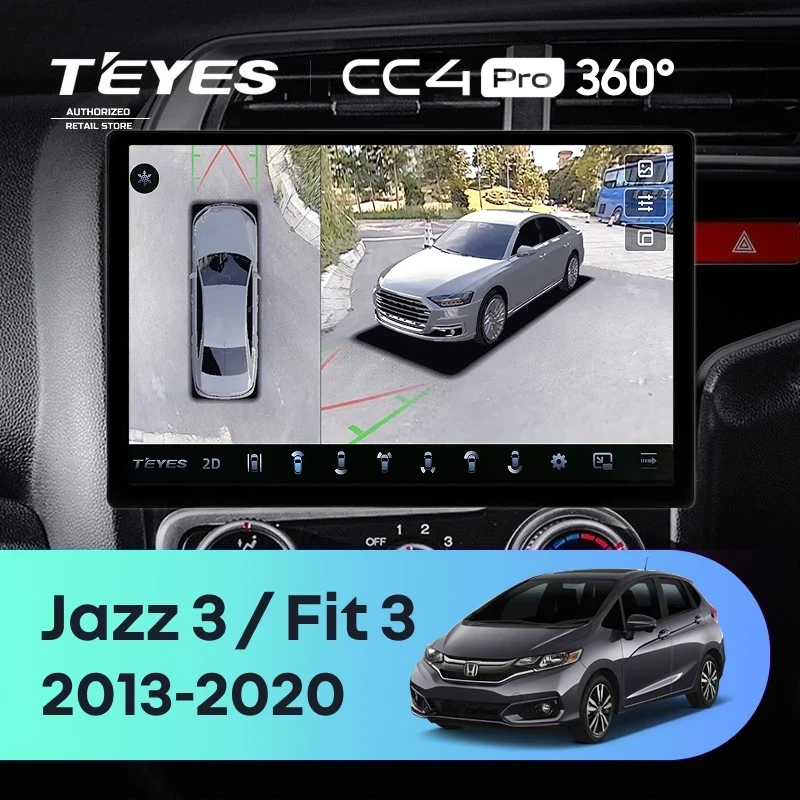 Штатная магнитола Teyes CC4 Pro 12/256 Honda Fit 3 GP GK (2013-2020) Тип-B Правый руль (13")