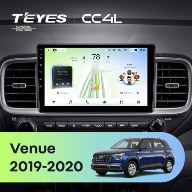 Штатная магнитола Teyes CC4L 6/64 Hyundai Venue (2019-2020) Правый руль