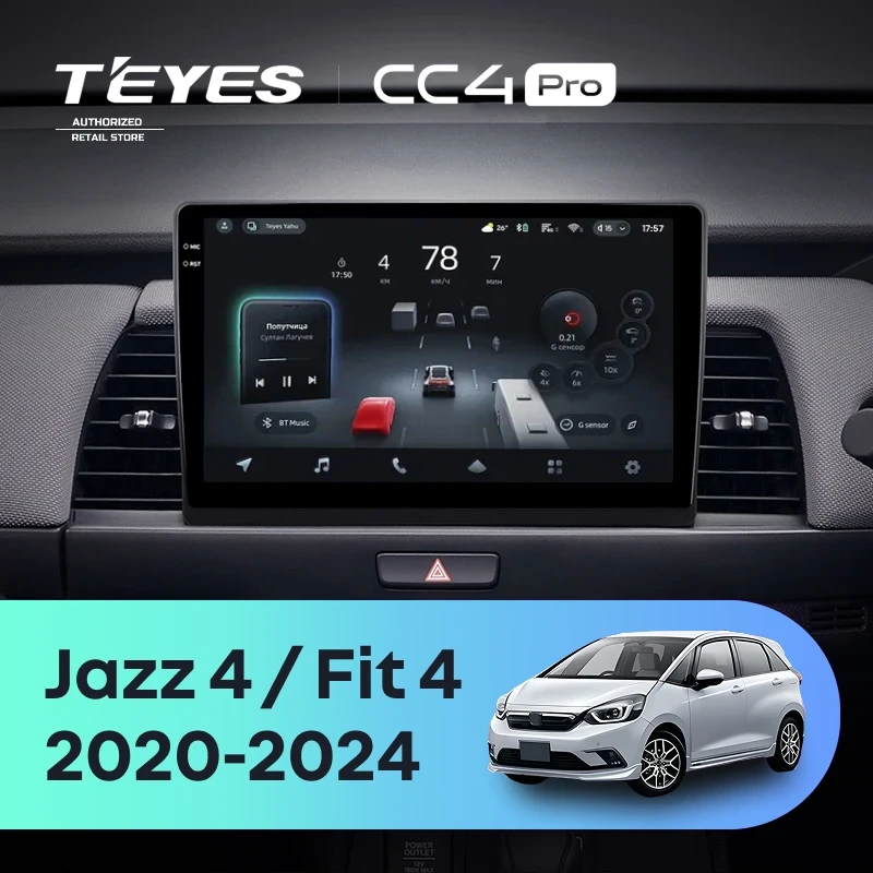 Штатная магнитола Teyes CC4 Pro 8/128 Honda Jazz 4 (2020-2024) Тип-A Правый руль