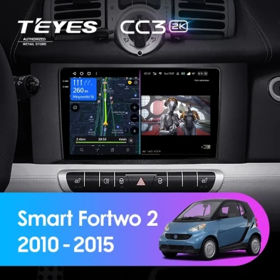 Штатная магнитола Teyes CC3 2K 360 6/128 Mercedes-Benz Smart Fortwo 2 (2010-2015) F1