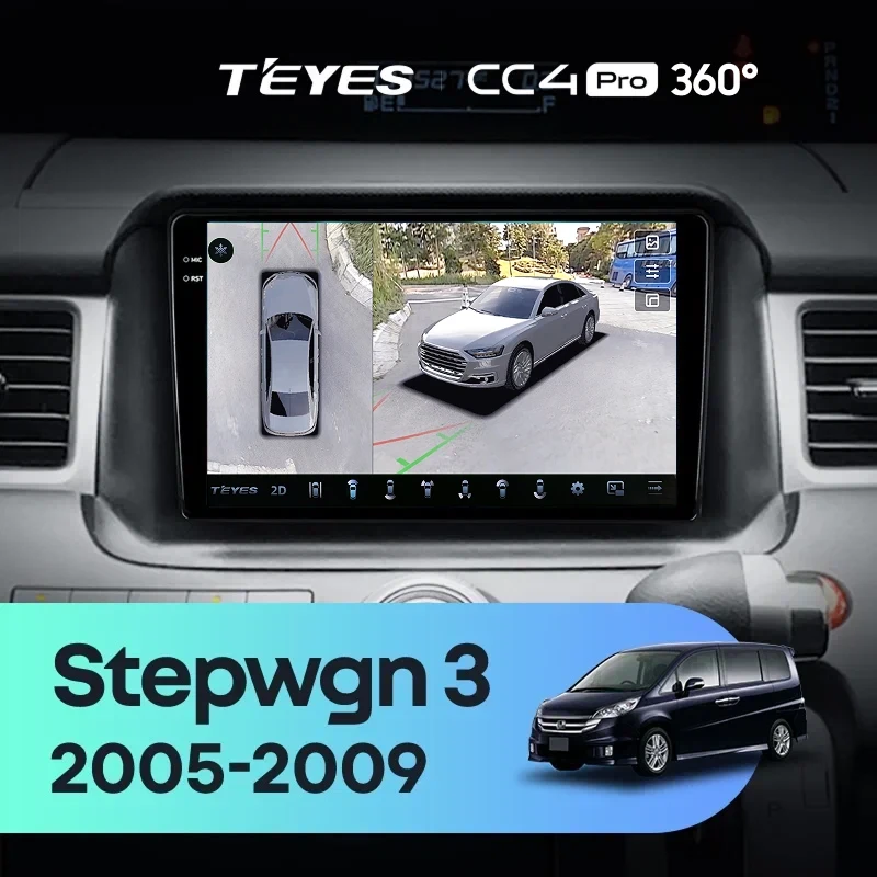 Штатная магнитола Teyes CC4 Pro 360 12/256 Honda Stepwgn 3 (2005-2009) Правый руль
