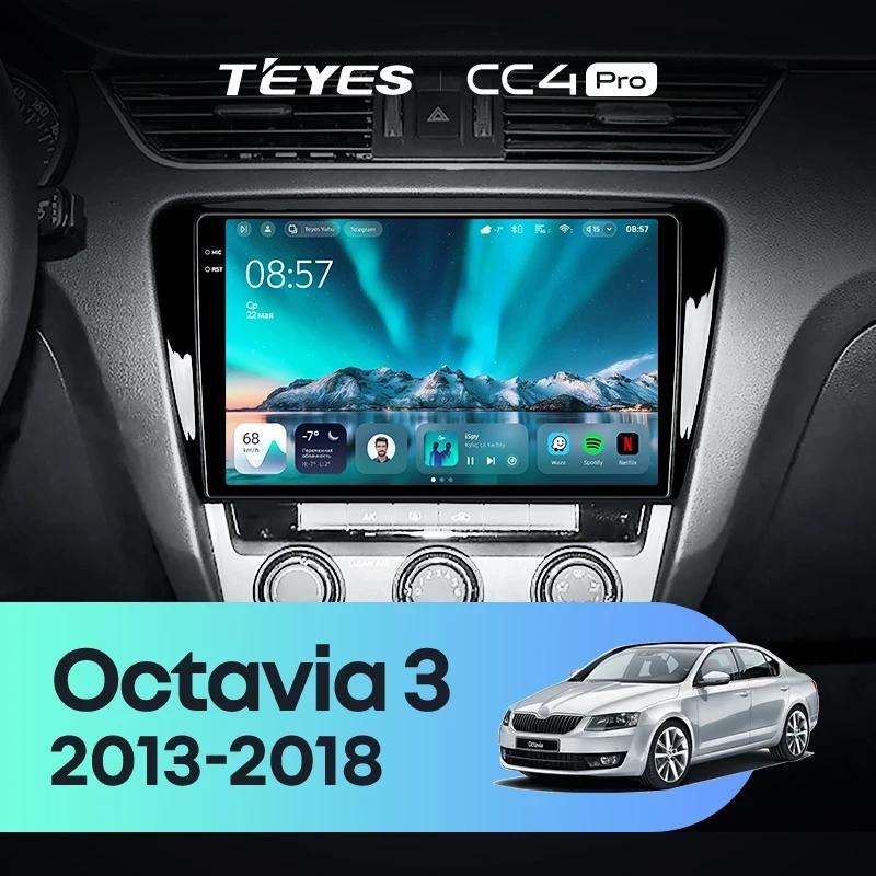 Штатная магнитола Teyes CC4 Pro 12/256 Skoda Octavia 3 A7 (2013-2018) Тип-B
