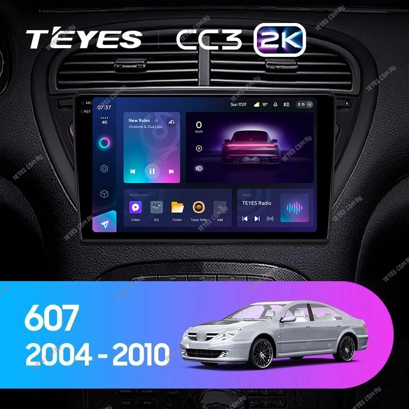 Штатная магнитола Teyes CC3 2K 6/128 Peugeot 607 (2004-2010)