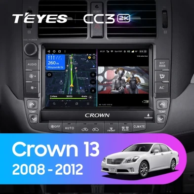 Штатная магнитола Teyes CC3 2K 6/128 Toyota Crown 13 S200 (2008-2012) Тип-A