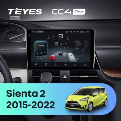 Штатная магнитола Teyes CC4 Pro 8/128 Toyota Sienta 2 XP170 (2015-2022)