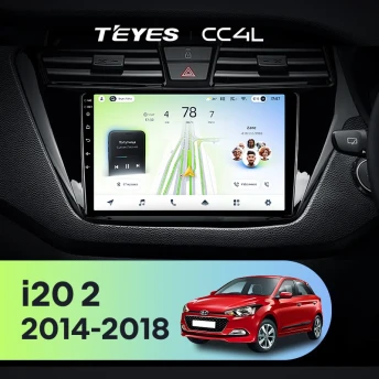 Штатная магнитола Teyes CC4L 6/64 Hyundai i20 2 GB (2014-2018) Правый руль