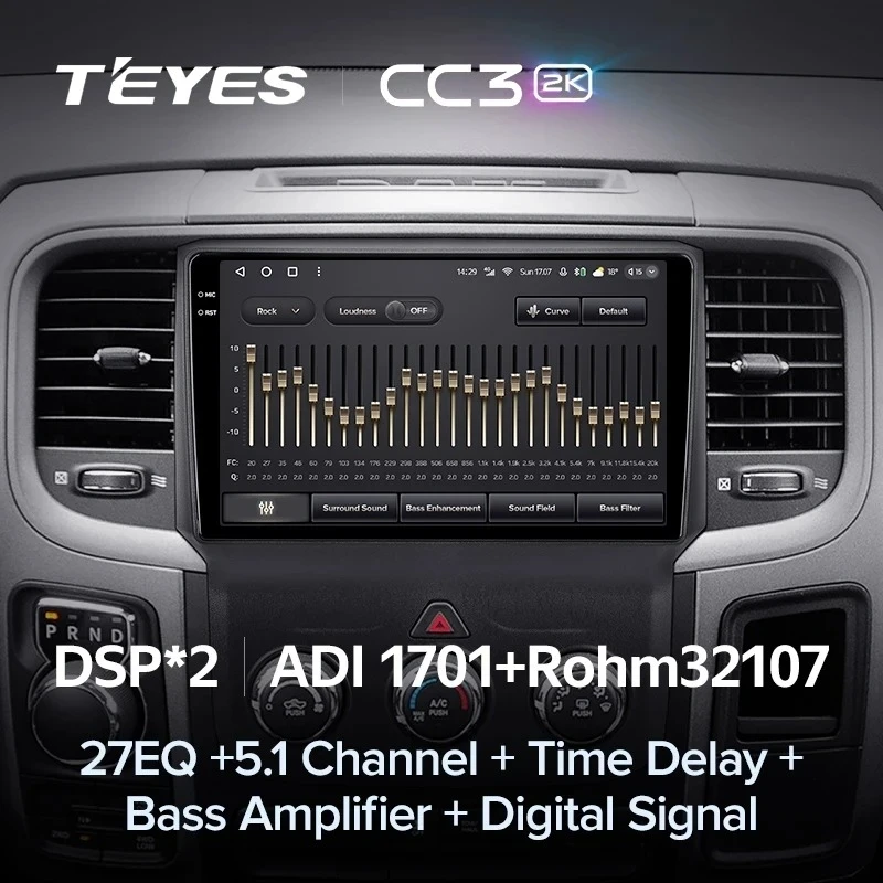 Штатная магнитола Teyes CC3 2K 4/64 Dodge Ram 4 DJ DS (2013-2019) F2