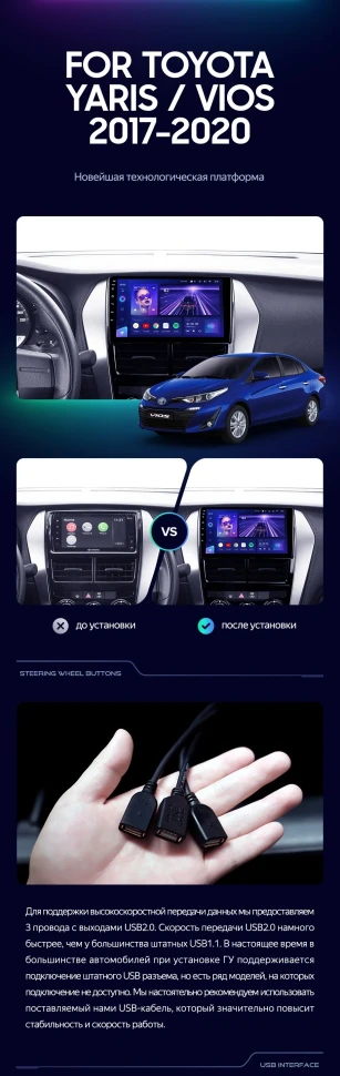 Штатная магнитола Teyes CC3 4/32 Toyota Yaris (2017-2020) F2
