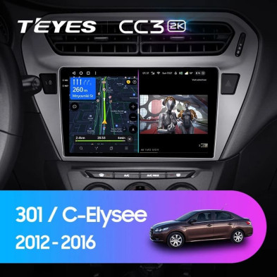 Штатная магнитола Teyes CC3 2K 4/32 Peugeot 301 (2012-2016) F2