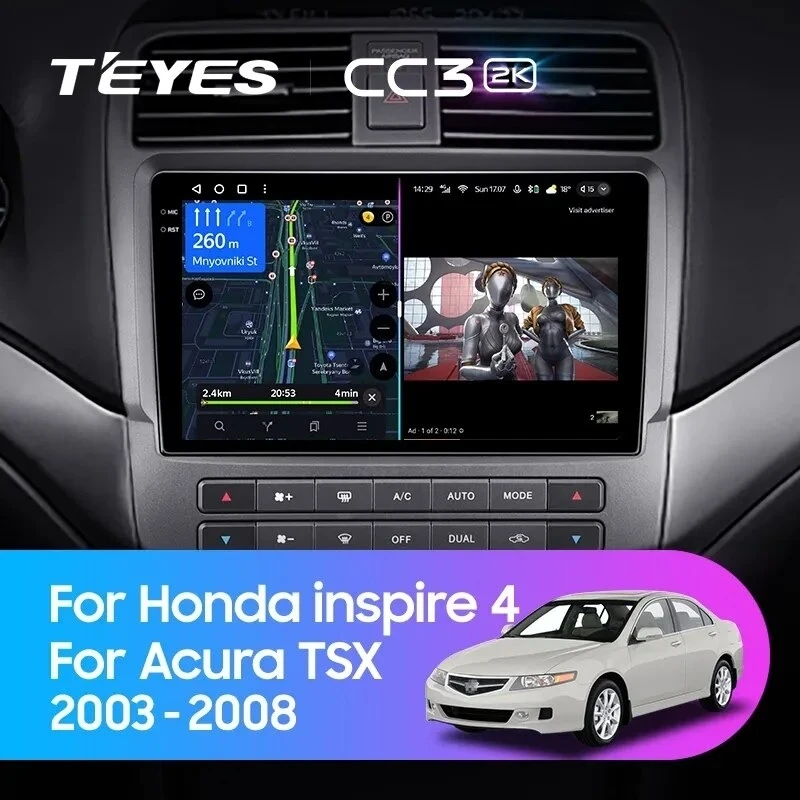 Штатная магнитола Teyes CC3 2K 6/128 Honda inspire 4 (2003-2007)