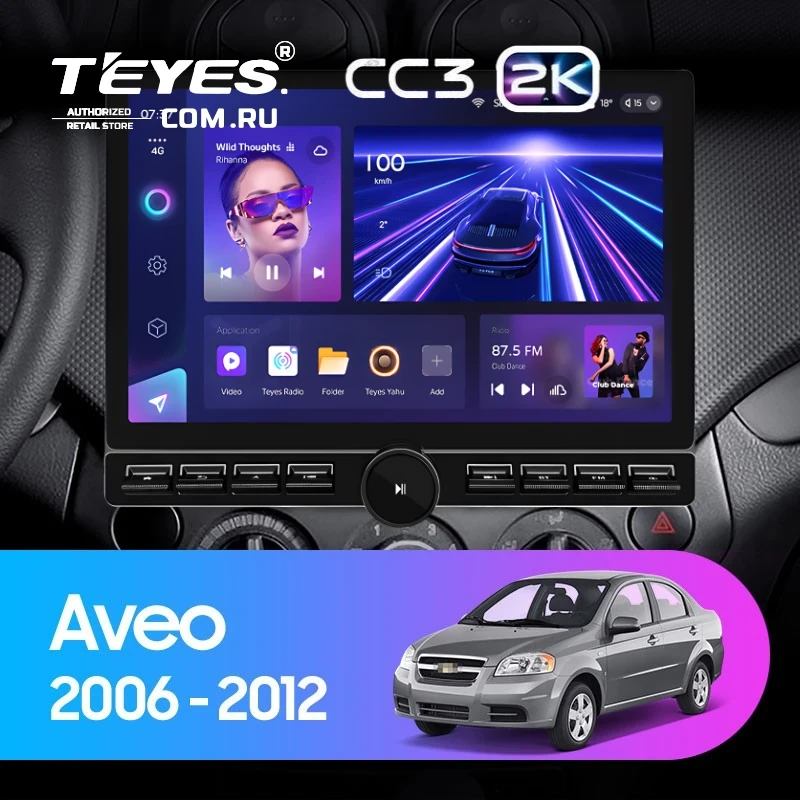 Штатная магнитола Teyes CC3 2K 6/128 Chevrolet Aveo T250 (2006-2012) (13" с кнопками)