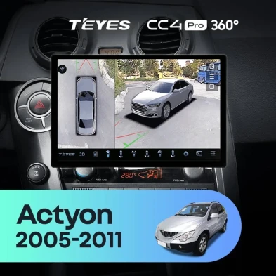 Штатная магнитола Teyes CC4 Pro 360 12/256 SsangYong Actyon C100 (2005-2011) (11")