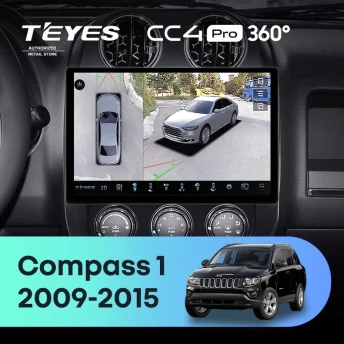 Штатная магнитола Teyes CC4 Pro 360 12/256 Jeep Compass 1 MK (2009-2015) (11")