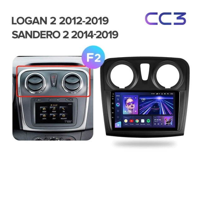 Штатная магнитола Teyes CC3 4/32 Renault Sandero 2 (2013-2022) F2