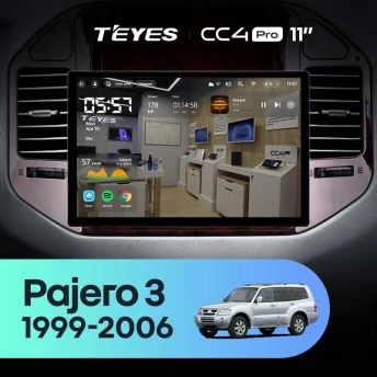 Штатная магнитола Teyes CC4 Pro 12/256 Mitsubishi Pajero 3 V70 V60 (1999-2006) (11")