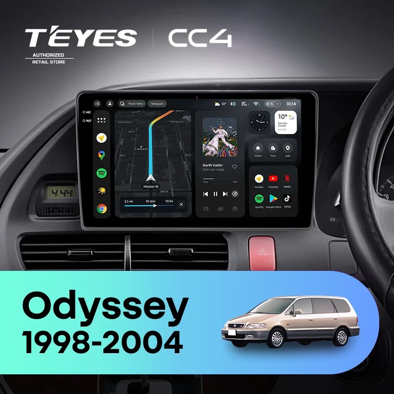 Штатная магнитола Teyes CC4 6/64 Honda Odyssey RL1 (1998-2004) Тип-B Правый руль