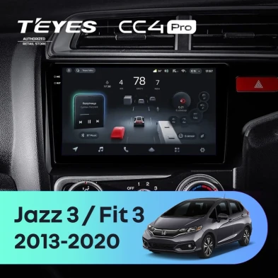Штатная магнитола Teyes CC4 Pro 8/128 Honda Jazz 3 (2015-2020) Тип-A Правый руль