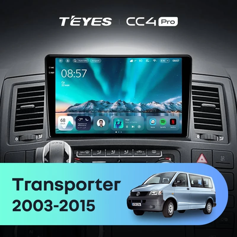 Штатная магнитола Teyes CC4 Pro 12/256 Volkswagen Transporter T5 (2003-2015)