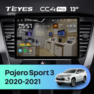 Штатная магнитола Teyes CC4 Pro 12/256 Mitsubishi Pajero Sport 3 (2020-2021) (13")