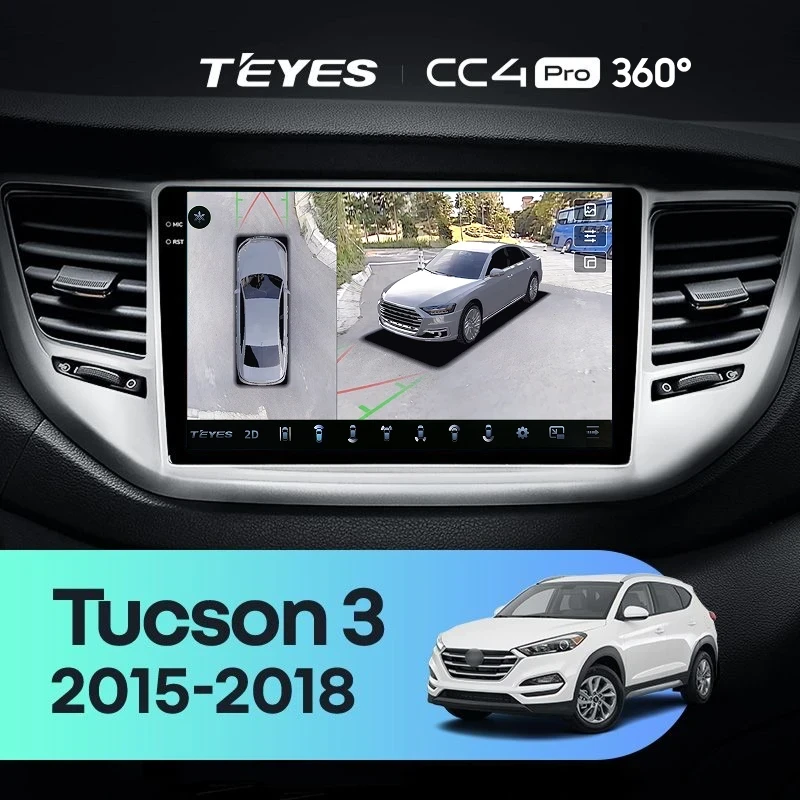 Штатная магнитола Teyes CC4 Pro 360 12/256 Hyundai Tucson 3 (2015-2018) Тип-A