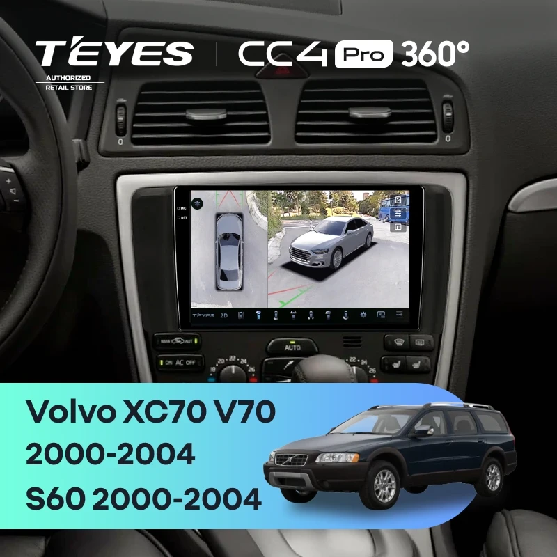 Штатная магнитола Teyes CC4 Pro 360 8/128 Volvo S60 (2000-2004)