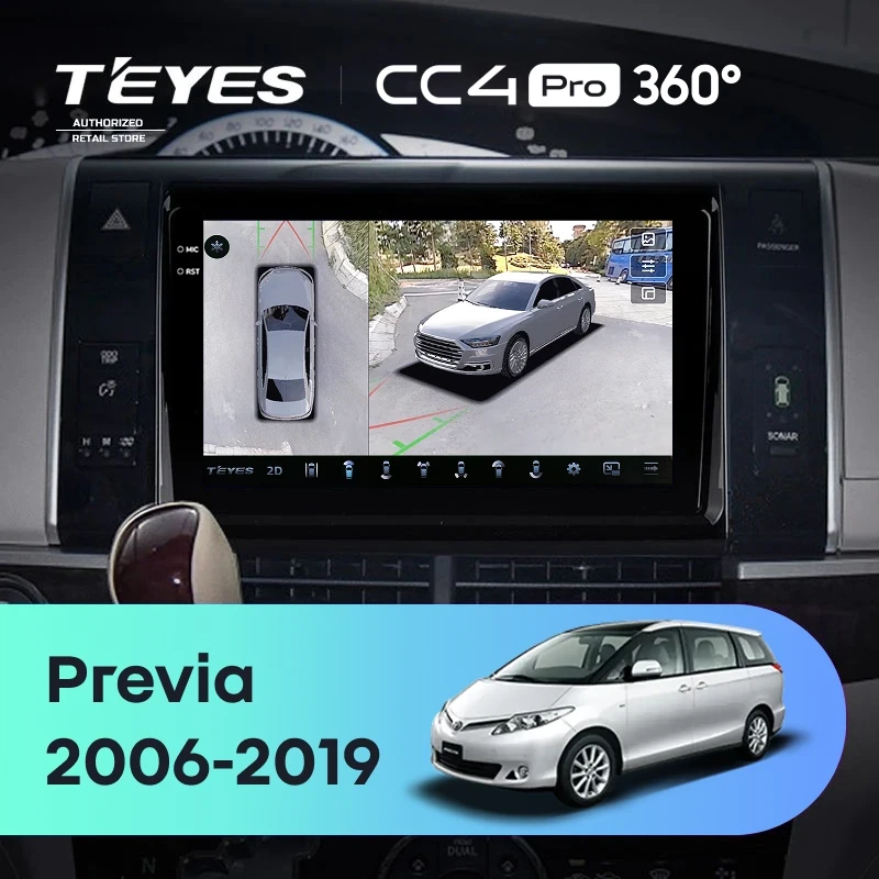 Штатная магнитола Teyes CC4 Pro 360 8/128 Toyota Previa XR50 (2006-2019)