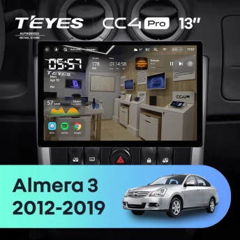Штатная магнитола Teyes CC4 Pro 12/256 Nissan Almera 3 G15 (2012-2019) F2 (13")